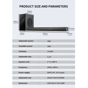 Powerful Wireless Bluetooth Multimedia Speaker System with Subwoofer and