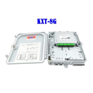 8 Core Fiber Optic Distribution Box Gray PC ABS Splitter Fiber Splicing LGX 1×8