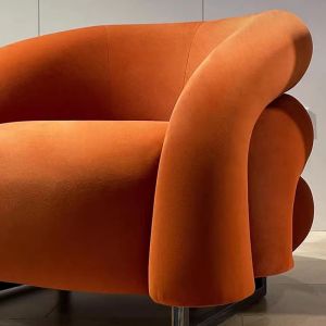 Vibrant Rainbow Fabric Recliner Armchair , Curve Plush Velvet Armchair