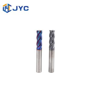 CNC 4 Flutes Flat End Mill Carbide Cutting Tools With Black Coating