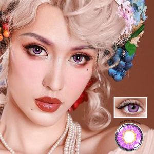 KSSEYE Magic Eye Contacts Lens Fancy Look 1 PAIR 2 PCS Evil Eye Purple Animation