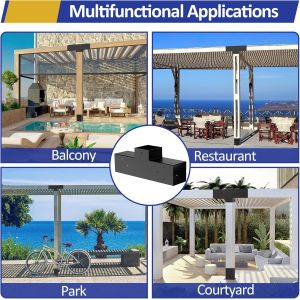 Heavy Alloy Steel Pergola Kit with 3-Way T-Shape Brackets for 4"x 4" Lumber DIY