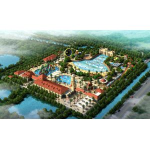 Customized Amusement Water Park Fiberglass Water Slide Aqua Park Design