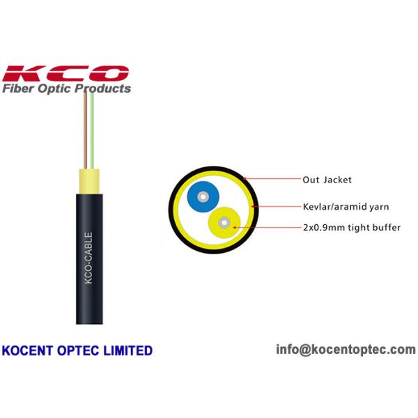 Tactical 2 Fiber 4 Core Optical Fiber Cable FTTA 4.8mm Indoor Outdoor Field TPU