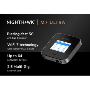 M7 Ultra 5G MmWave WiFi 7 Mobile Hotspot Router with 5.8Gbps Speed and 2.5G
