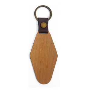 Customized Rhombus Wooden Keychain 14g Personalized Engraved Watel Walnut