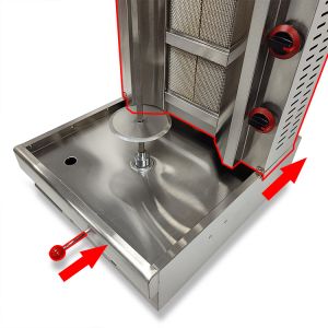High Power Grill Meat Fast and Efficiently with 4 Burner Gas Chicken Shawarma