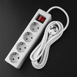 1 Outlets VDE H05vv f 3G1.5 mm Sq 4 Way Power Strip Extension Socket Eu