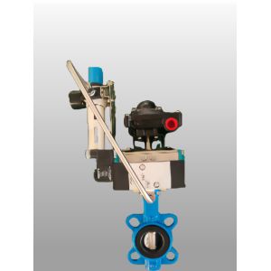 Cheap EPDM Sealing Pneumatic Wafer Style Butterfly Valve With Actuator Flow Adjustment for sale
