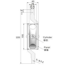 Chrome Surface Rod Control Lock 3 Point Professional Industrial Connecting