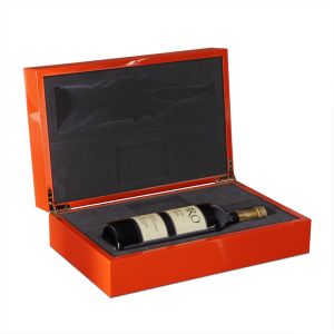 Custom Orange Personalised Wooden Champagne Box With Eco Friendly Materials