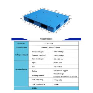 4T 6T Plastic Shipping Pallets HDPE Or PP Euro Pallet 1000x1200