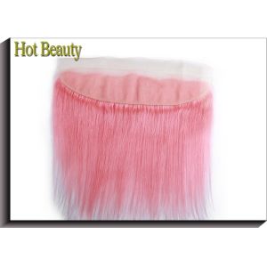 Custom Pink Ear To Ear Swiss Lace Top Closure / Frontal Closure Weave