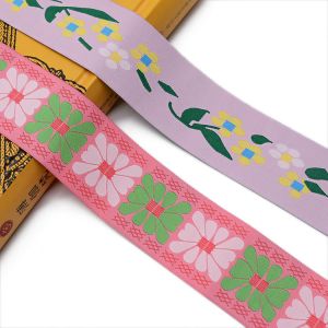 China Garment Bags 38mm Jacquard Polyester Flat Webbing Trim on sale