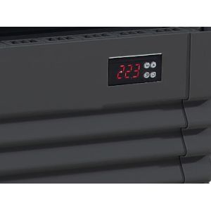 Black Upright Display Refrigerator / Stainless Steel Fridge Freezer