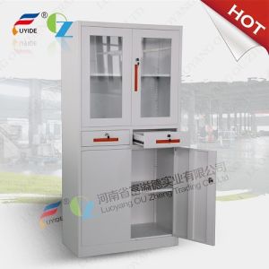 China 2016 hot sale steel cupboard FYD-W013 with lower price,glass/steel door with 2 drawer on sale
