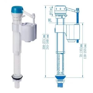 Plastic Threaded Tank Fittings For Dual Flush Cistern Bottom Entry Toilet Fill