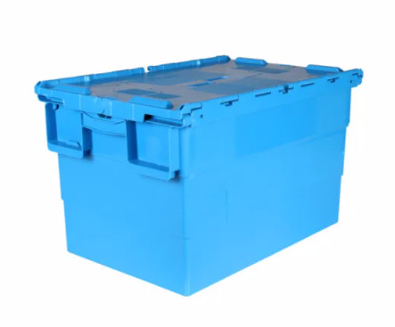 Quality Virgin Plastic Attached Lid Containers Nestable Stackable Moving Tote Box wholesale