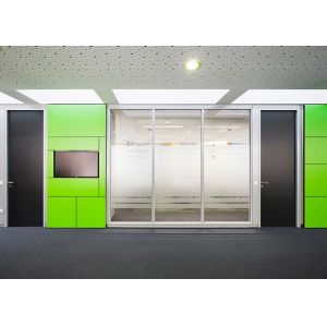 Office Frameless Glass Partition Wall Single Double Glass Partition Wall
