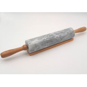 Polished Marble Rolling Pin with Stainless Steel Handle Long Durability