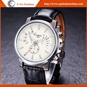 058A 3 Small Dials Watch Unisex Watch Genuine Leather Watch Business Watch
