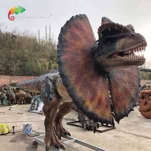 China Dilophosaurus Animatronic Factory Life Size Amusement Park Animatonic Dinosaur Dilophosaurus on sale