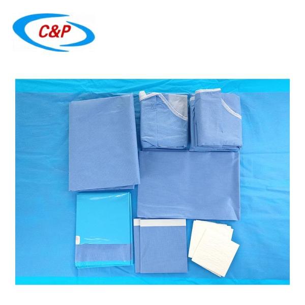 Quality SMS Sterile ENT Disposable Surgical Pack Drape Kit Blue EO Sterilization wholesale