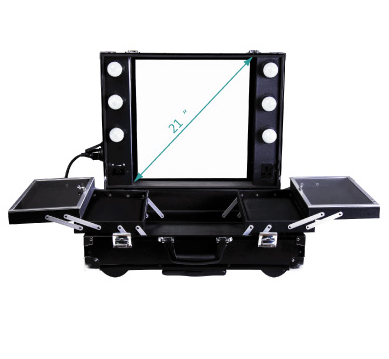 Elegant Design Aluminium Makeup Case , Travel Makeup Vanity With Lights