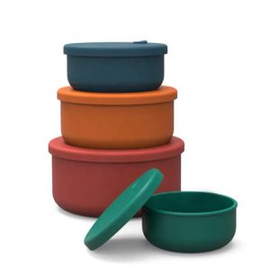 Portable Tasteless Silicone Snack Box Reusable 5 Compartments