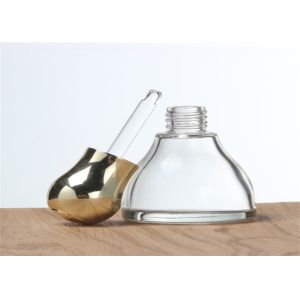 Cheap Cosmetics Empty Glass Dropper Bottles Spot 40ml Transparent Stamper Shape for sale