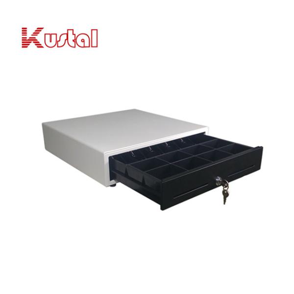 White Micro Switch 12V RJ12 Metal Structure POS Plastic 410mm Economical Cash