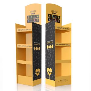 Eco Friendly Resuable 200g Kraft Paper Floor Display Rack