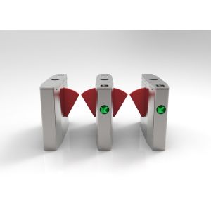 Retractable flap barrier gate with stainless steel housing for office building