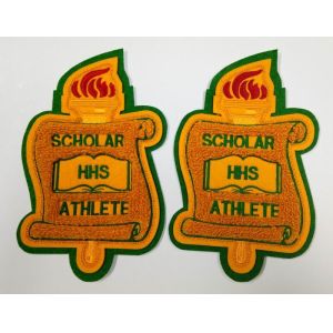 Heat Cut Border Single Felt Chenille Logo Patches 9C Color