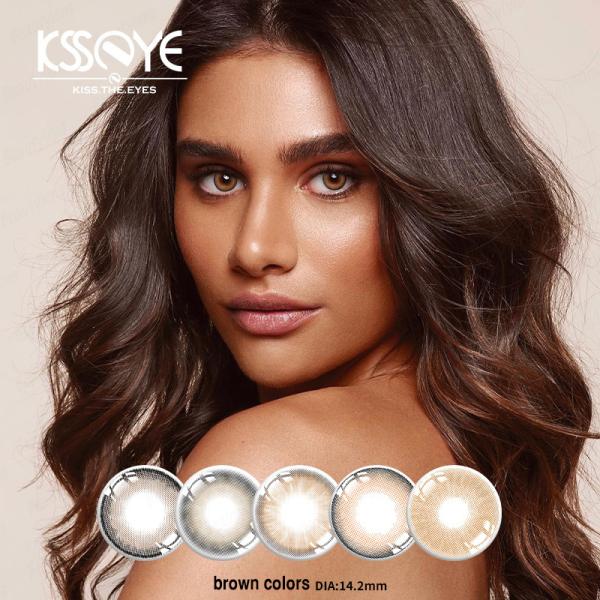 Quality Natural Color hazel Himalaya Brown Colored Contacts 1 Year For Big Eye wholesale