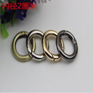 China Chinese factory manufacturing zinc alloy 20 mm shiny gold spring gate o ring for handbag on sale