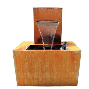 Free Standing Rusty Vertical Corten Steel Water Feature Fountain