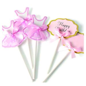 Cake Insert Decoration Paper Cupcake Topper For Wedding Happy Birthday