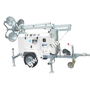 5.5m Height 200W LED Mobile Light Tower Mechanical Lifting