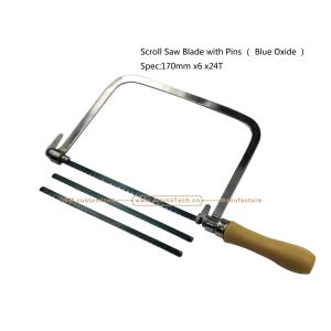 Scroll Saw Blade with Pins （Blue Oxide）Spec:170mmx6x24T Cutting wood,Plastic,Low