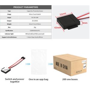 Convenient 110V 240VAC Touch Switch for LED ON/OFF /dimmer Function in Bathroom