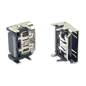 Female STD RA AF SMT Micro HDMI Socket Connector Panel Grd Flange ODM