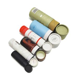 China Eco Friendly Kraft Paper Cans Packaging Biodegradable Lip Balm Tubes on sale
