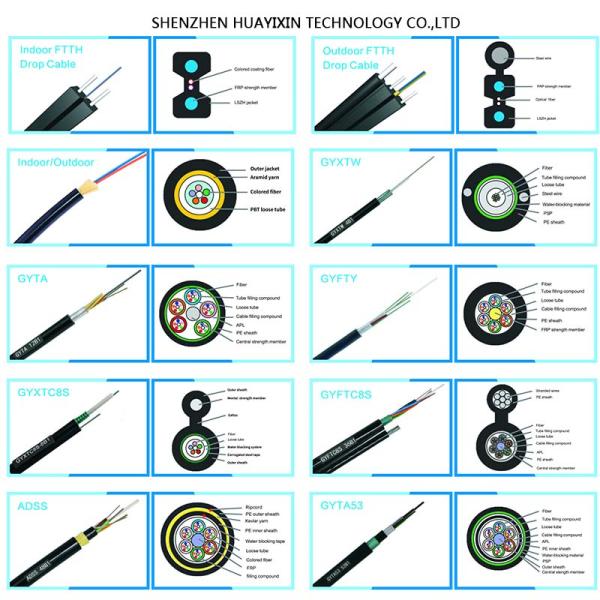 PE LSZH FTTH Drop Fiber Optic Cable , Self Supporting 4 Core Drop Cable