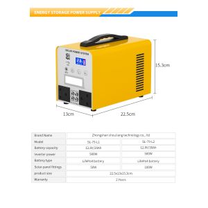 Portable Solar Panel Generator 220V Pure Sine Wave Wireless Charging 250W