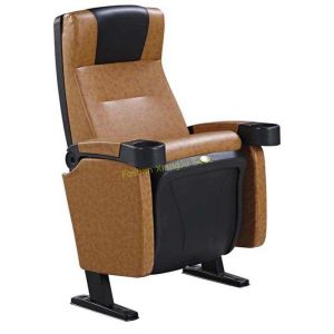 China High - End Faux Leather PP Panel Movable Arm Cinema Theater Seats Reclined Back Customized on sale
