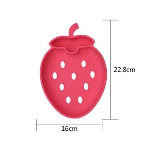 Customized Strawberry Shape Silicone Sippy Cup Baby Feeding Set