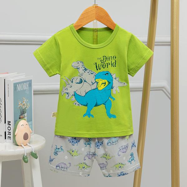 Quality Breathable Cotton Pyjama Set Cotton Childrens Dinosaur Pjs 54cm 58cm Hipline wholesale