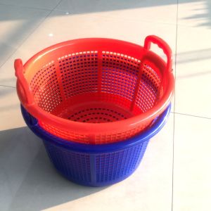 PP Seafood Stackable Mesh Basket Crate Barrel Storage 42cmx23cm Orange