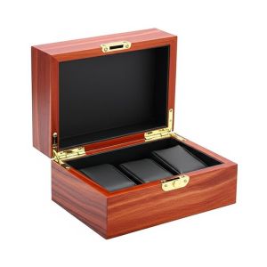 Customized Solid Wood Watch Case With PU Pillow Eco Friendly Luxury Packaging